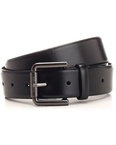 Max Mara Black Buffered Leather Belt