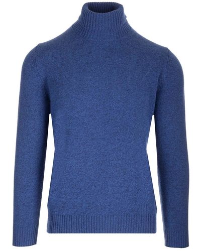 Al Duca d'Aosta Cashmere And Wool Turtleneck - Blue