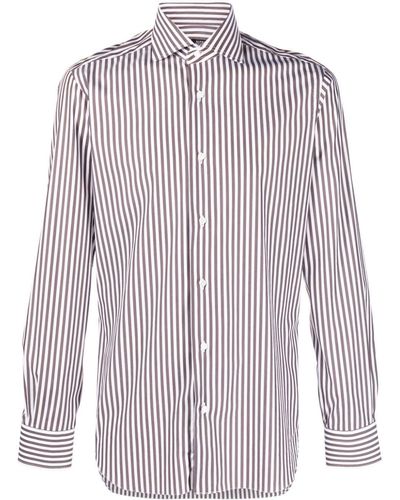Barba Napoli Slim Fit Striped Shirt - Multicolor