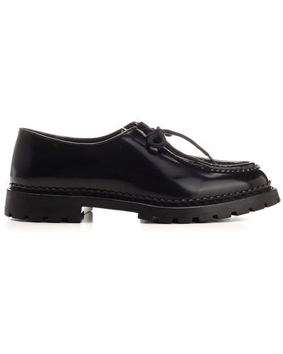 Saint Laurent Malo Derby In Glossy Leather - Black