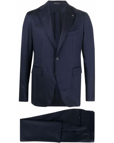 Tagliatore Fitted Single-breasted Suit - Blue