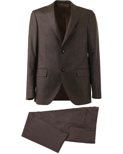 Al Duca d'Aosta Dark Brown Suit - Black