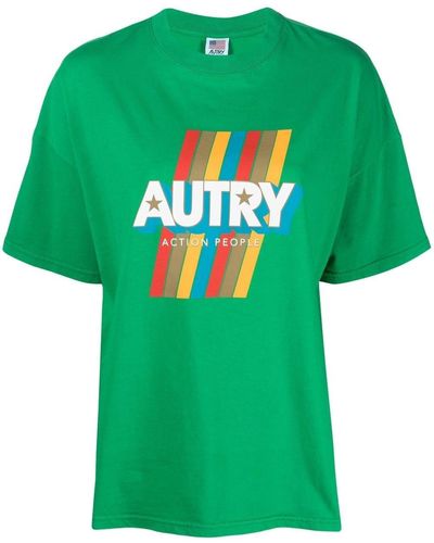 Autry Logo-print Cotton T-shirt - Green