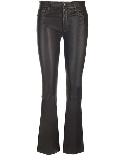 7 For All Mankind Leather Pants - Grey