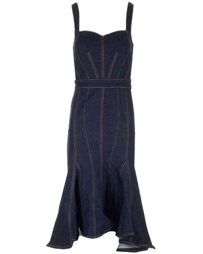 7 For All Mankind Sweetheart Midi Dress - Blue