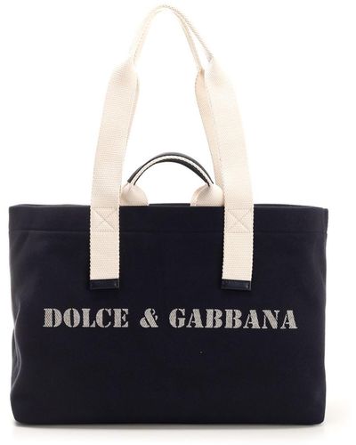 Dolce & Gabbana Jute Duffle Bag - Blue