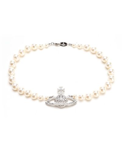 Vivienne Westwood Choker With Pearls And "orb - White