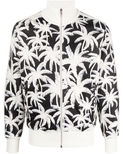 Palm Angels All-over Palms Print Track Jacket - Black