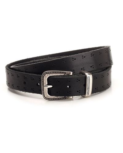 Al Duca d'Aosta Leather Belt - Black