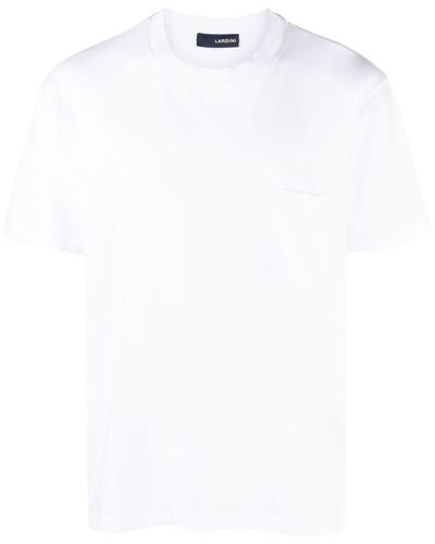 Lardini White T-shirt With Pocket