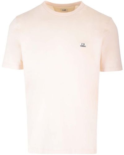 C.P. Company White T-shirt With Logo Patch