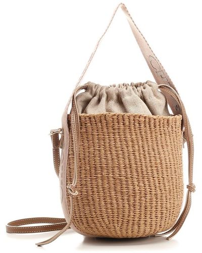 Chloé Small "woody" Bucket Bag - Natural