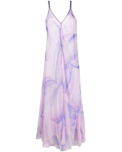Forte Forte Silk Chiffon Long Dress - Purple