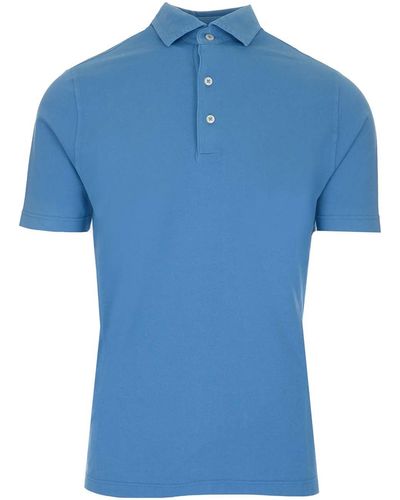 Al Duca d'Aosta Stretch Cotton Pique Polo Shirt - Blue