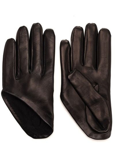 Alexander McQueen Logo-engraved Knuckle-duster Detailed Gloves - Black