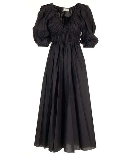 Matteau Cotton Voile Midi Dress - Black