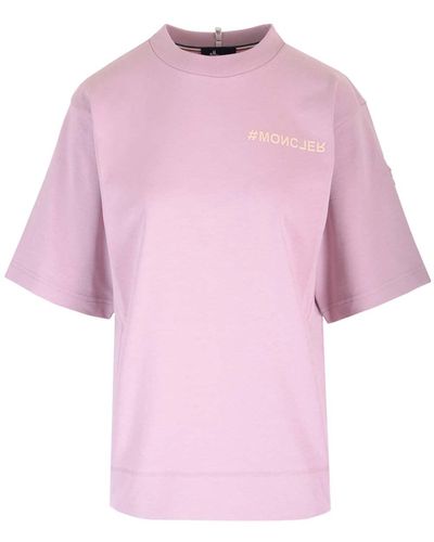 3 MONCLER GRENOBLE Pink T-shirt With Logo