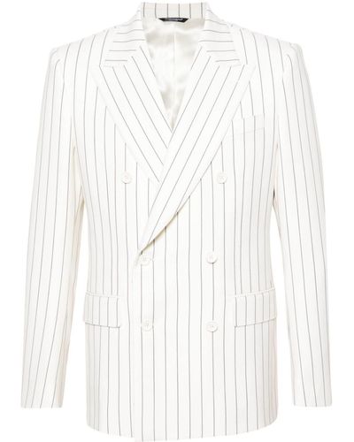 Dolce & Gabbana Pinstriped Double-Breasted Blazer - White