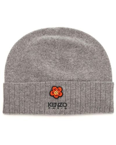 KENZO Ribbed Cotton Cap - Gray