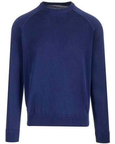 Al Duca d'Aosta Blue Cotton Sweater