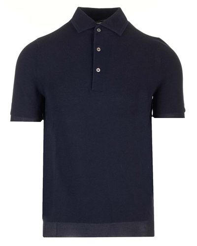 Tagliatore Cotton Polo Shirt - Blue