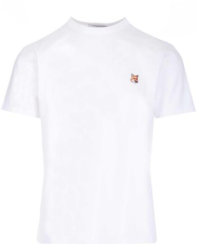 Maison Kitsuné T-shirt With Fox Head Patch - White