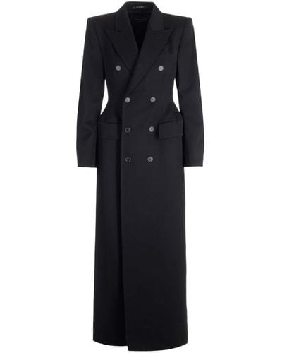 Balenciaga Maxi "hourglass" Coat - Black