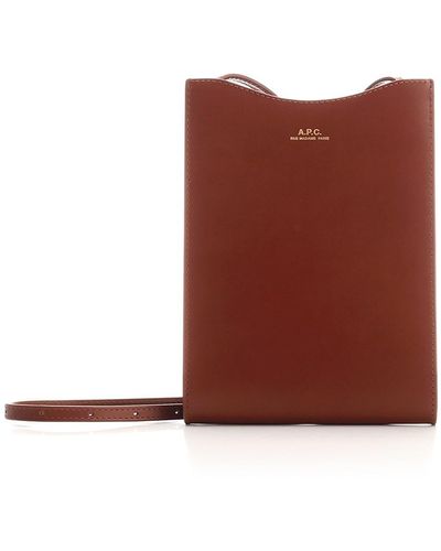 A.P.C. Brown "jamie" Shoulder Pouch - Red