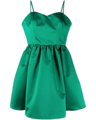 P.A.R.O.S.H. Empire-line Satin Mini Dress - Green