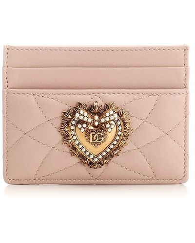 Dolce & Gabbana Card Holder With Metal Heart - Pink