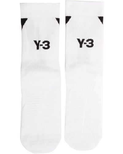 Y-3 White "y-3" Socks