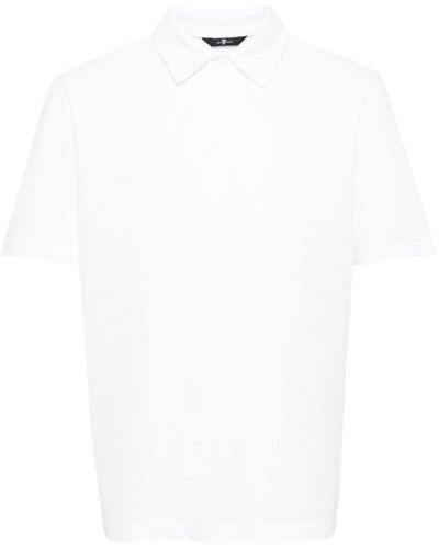 7 For All Mankind White Pique Polo Shirt