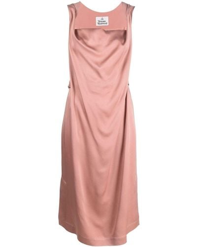 Vivienne Westwood Draped Satin Midi Dress - Pink