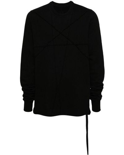 Rick Owens Star-embroidery Cotton Sweatshirt - Black