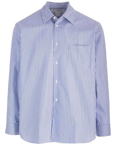 Comme des Garçons Striped Shirt With Pocket - Blue