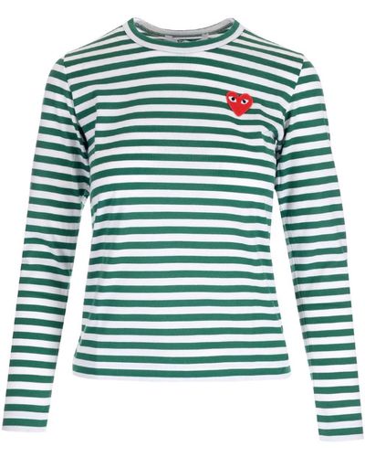 COMME DES GARÇONS PLAY Striped T-shirt - Green