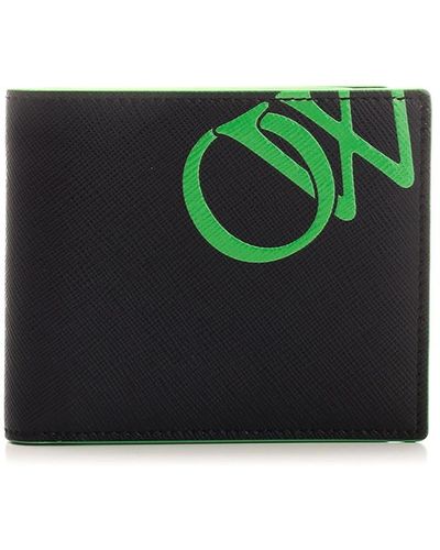 Off-White c/o Virgil Abloh "bi-fold" Wallet With Ow Logo - Green