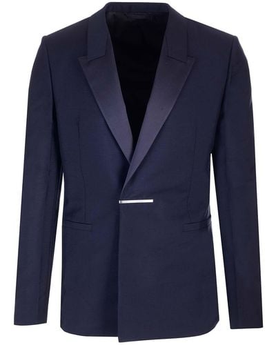 Givenchy Single-breasted Wool-blend Blazer - Blue