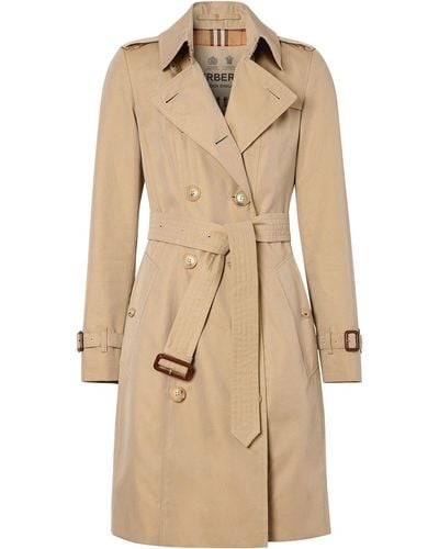 Burberry Chelsea Heritage Double-breasted Trench Coat - Natural