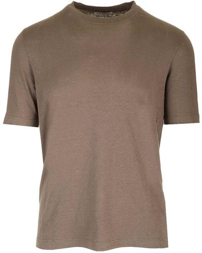 Al Duca d'Aosta Stretch Linen T-shirt - Brown