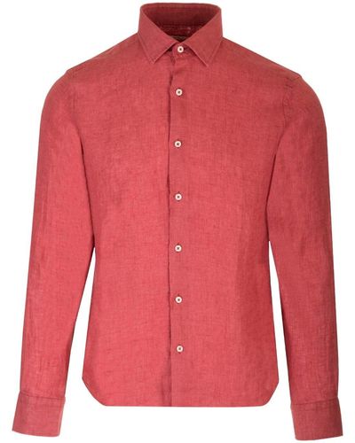 Al Duca d'Aosta Washed Linen Shirt - Red