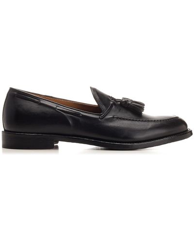 Corvari Leather Loafer With Tassels - Black