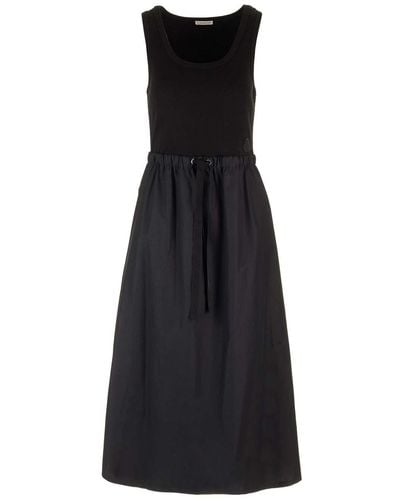 Moncler Combined Midi Dress - Black