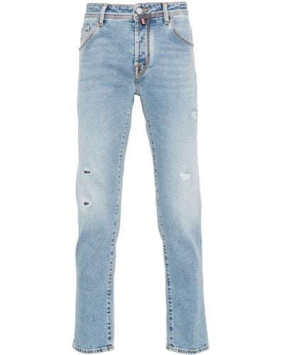 Jacob Cohen Jeans "scott" Clear Mustached With Tears - Blue