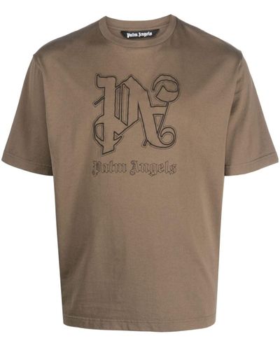 Palm Angels Monogram T-shirt - Brown