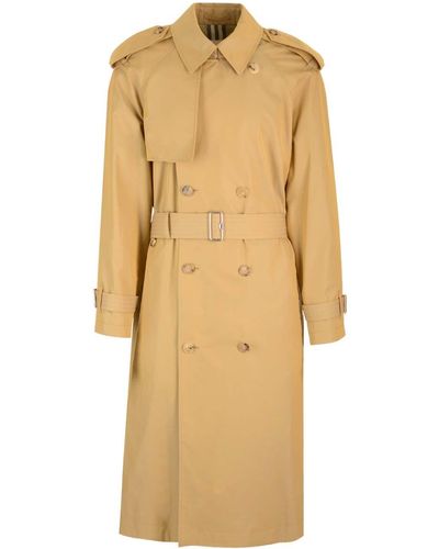Burberry Long Trench Coat - Natural