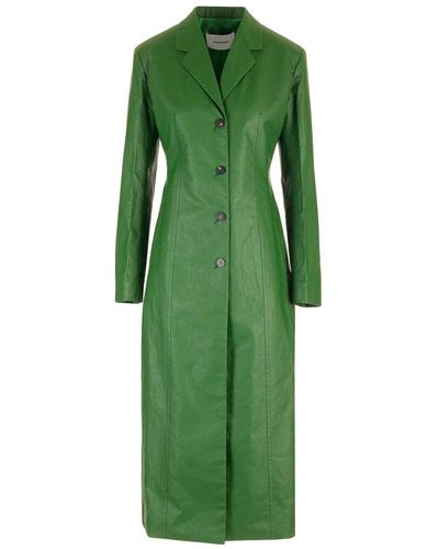 Ferragamo Single-breasted Linen Coat - Green