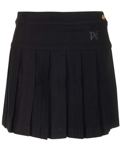 Palm Angels Pleated Mini Skirt - Black