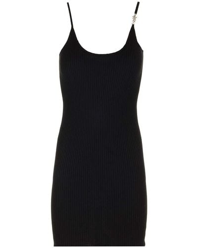 Amiri Ribbed Cotton Mini Dress - Black