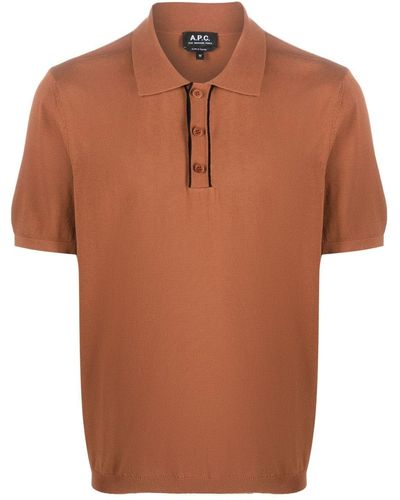 A.P.C. Jacky Pima-cotton Polo Shirt - Brown